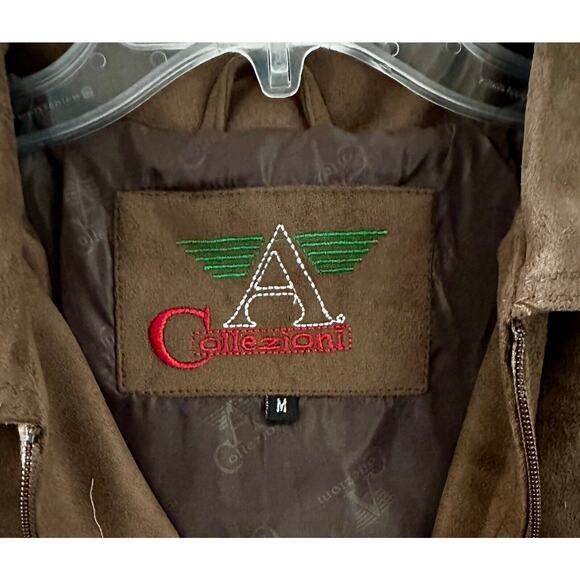 Collezioni Brown Faux Suede Jacket NWT Men’s Medium Made in Italy 17x24x18x25 - Picture 4 of 9